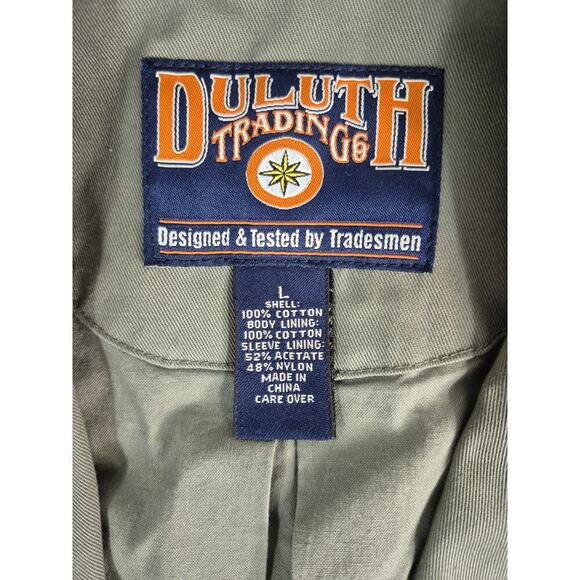 Duluth Trading Blazer Tradesman 100% Cotton Utility Olive Green Mens Sz L - Picture 5 of 7